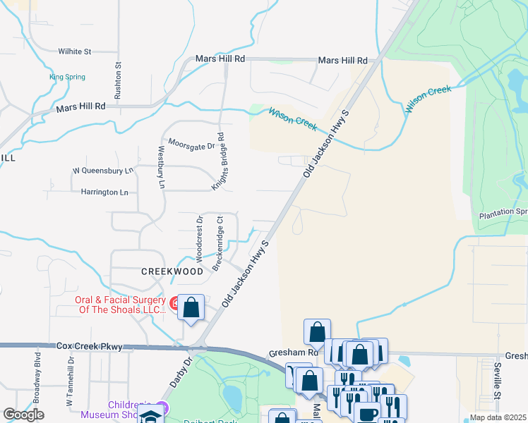 map of restaurants, bars, coffee shops, grocery stores, and more near 3275 County Road 47 in Florence