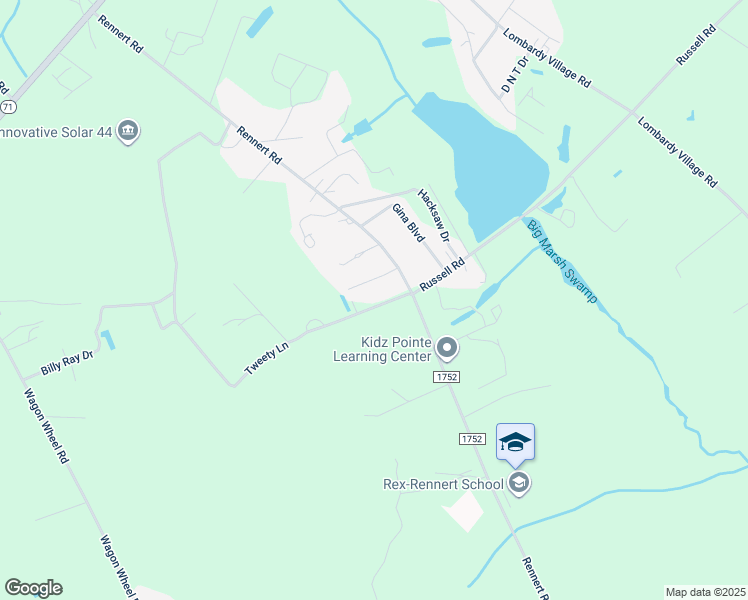 map of restaurants, bars, coffee shops, grocery stores, and more near 62 Tweety Lane in Shannon