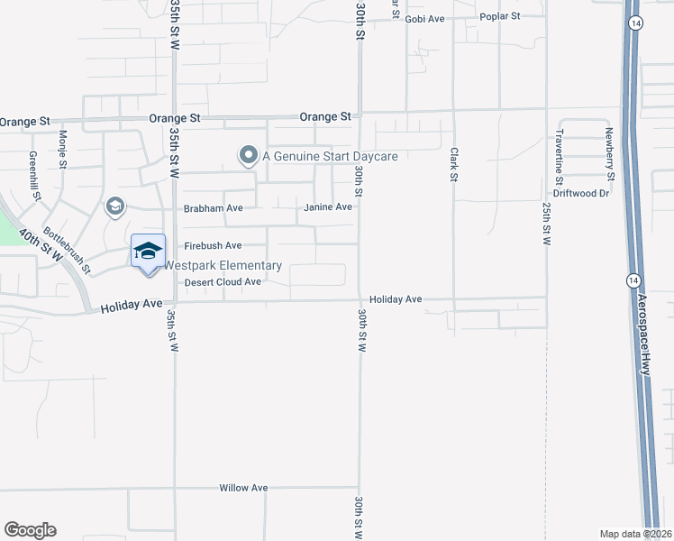 map of restaurants, bars, coffee shops, grocery stores, and more near 3016 Via Bella Rosa Avenue in Rosamond