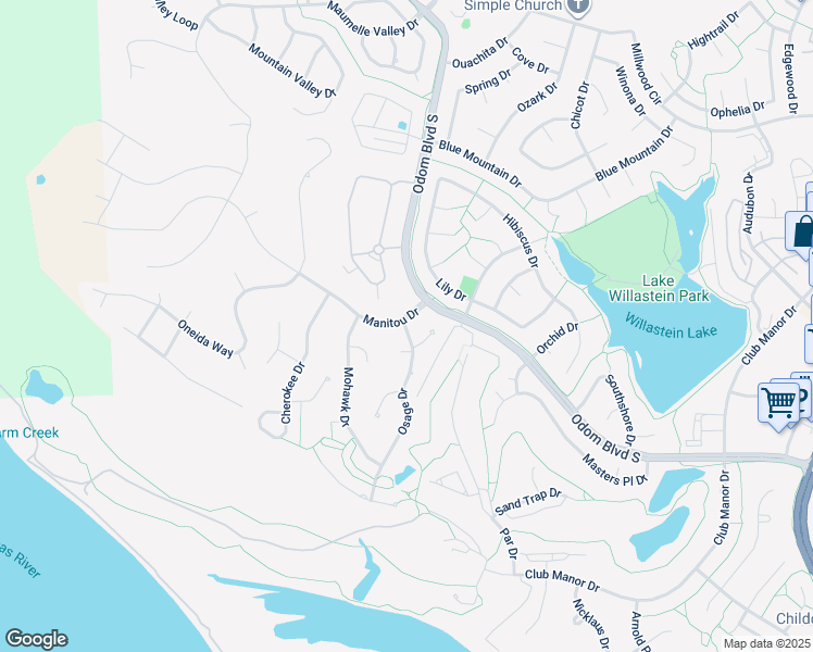 map of restaurants, bars, coffee shops, grocery stores, and more near 68 Osage Drive in Maumelle