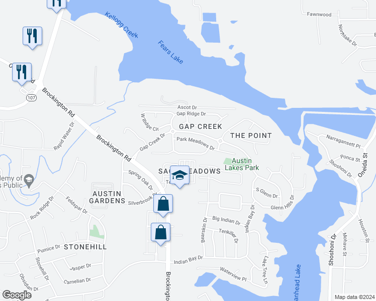 map of restaurants, bars, coffee shops, grocery stores, and more near 7200 Gap Meadows Drive in Sherwood