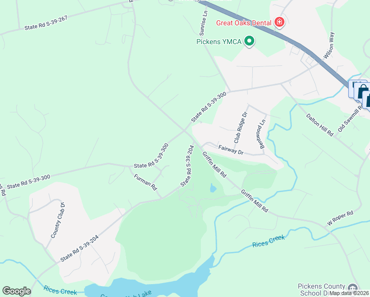 map of restaurants, bars, coffee shops, grocery stores, and more near 1073 State Road S-39-204 in Pickens