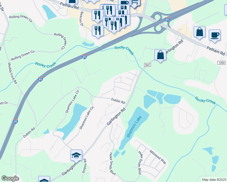 map of restaurants, bars, coffee shops, grocery stores, and more near 826 Woodsford Dr in Greenville