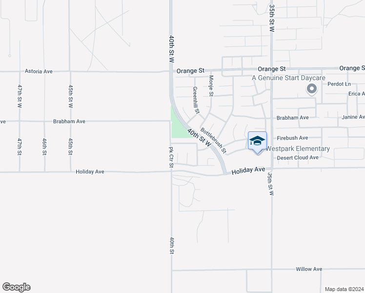 map of restaurants, bars, coffee shops, grocery stores, and more near 3910 Westbrook Avenue in Rosamond