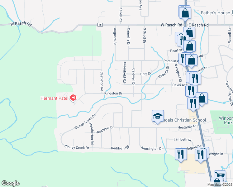 map of restaurants, bars, coffee shops, grocery stores, and more near 391 Kingston Drive in Florence