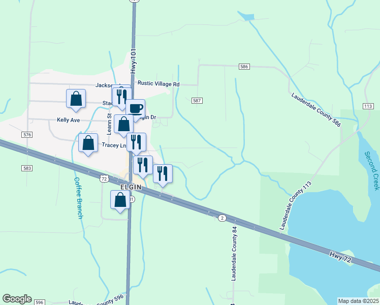map of restaurants, bars, coffee shops, grocery stores, and more near 284 Elgin Hills Drive in Rogersville