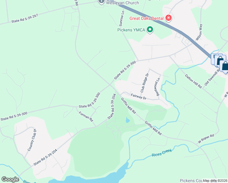 map of restaurants, bars, coffee shops, grocery stores, and more near 1073 State Road S-39-204 in Pickens