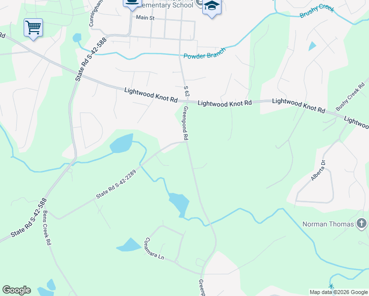 map of restaurants, bars, coffee shops, grocery stores, and more near 3943 Greenpond Road in Woodruff