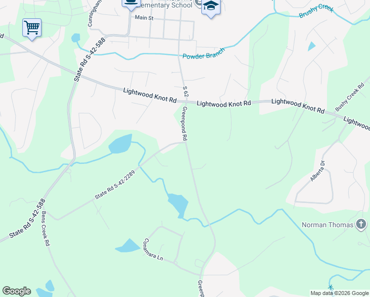 map of restaurants, bars, coffee shops, grocery stores, and more near 3943 Greenpond Road in Woodruff