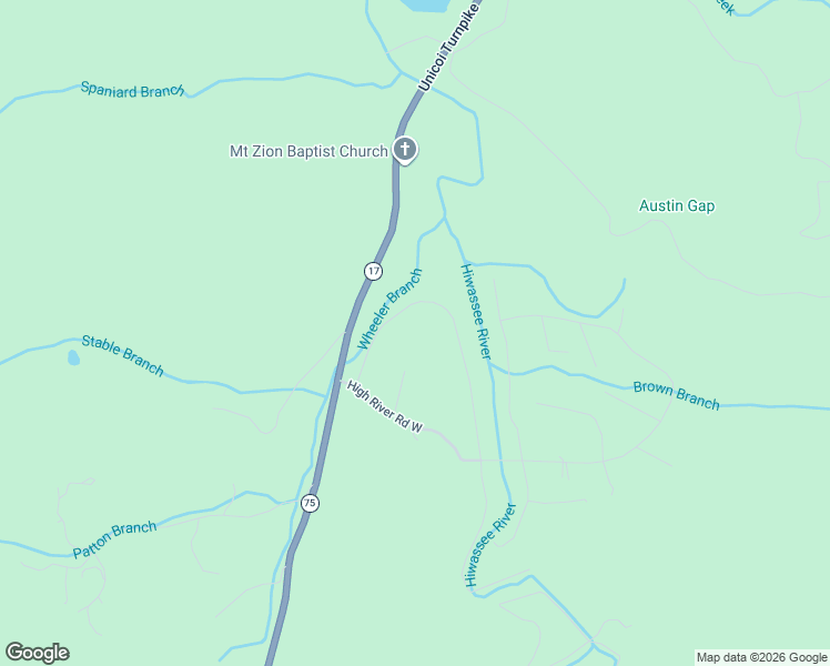 map of restaurants, bars, coffee shops, grocery stores, and more near 1938 Big Pine Drive in Hiawassee