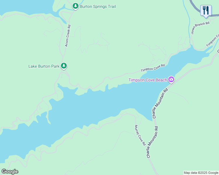 map of restaurants, bars, coffee shops, grocery stores, and more near 1259 Timpson Cove Road in Clayton