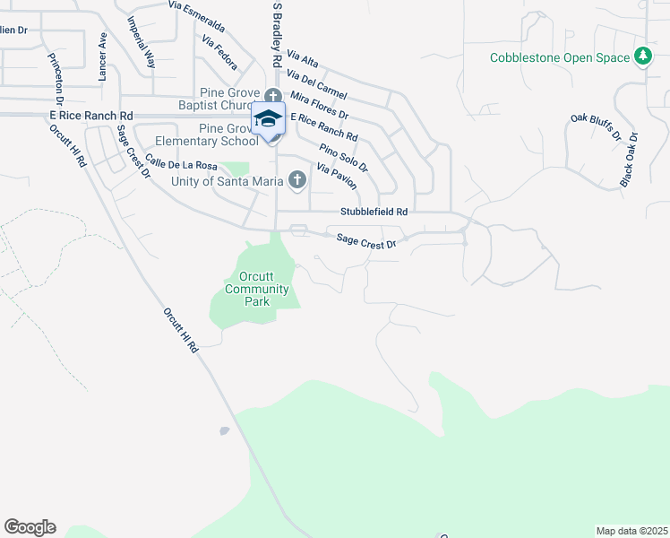 map of restaurants, bars, coffee shops, grocery stores, and more near 1171 Ginger Place in Santa Maria
