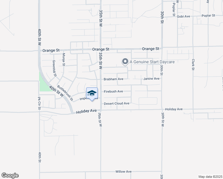 map of restaurants, bars, coffee shops, grocery stores, and more near 3409 Firebush Avenue in Rosamond