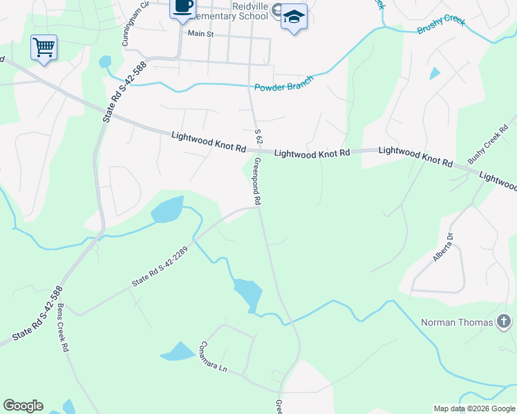 map of restaurants, bars, coffee shops, grocery stores, and more near 4015 Greenpond Road in Woodruff