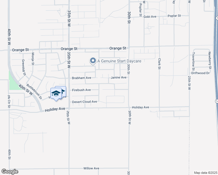 map of restaurants, bars, coffee shops, grocery stores, and more near 3141 Patti Rose Avenue in Rosamond
