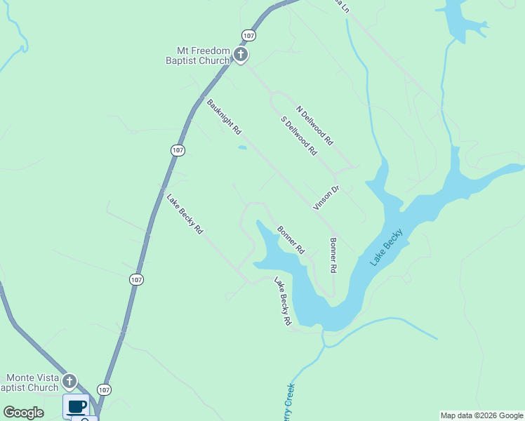 map of restaurants, bars, coffee shops, grocery stores, and more near 320 Bonner Road in Mountain Rest