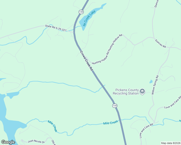 map of restaurants, bars, coffee shops, grocery stores, and more near 492-598 Crowe Creek Road in Six Mile