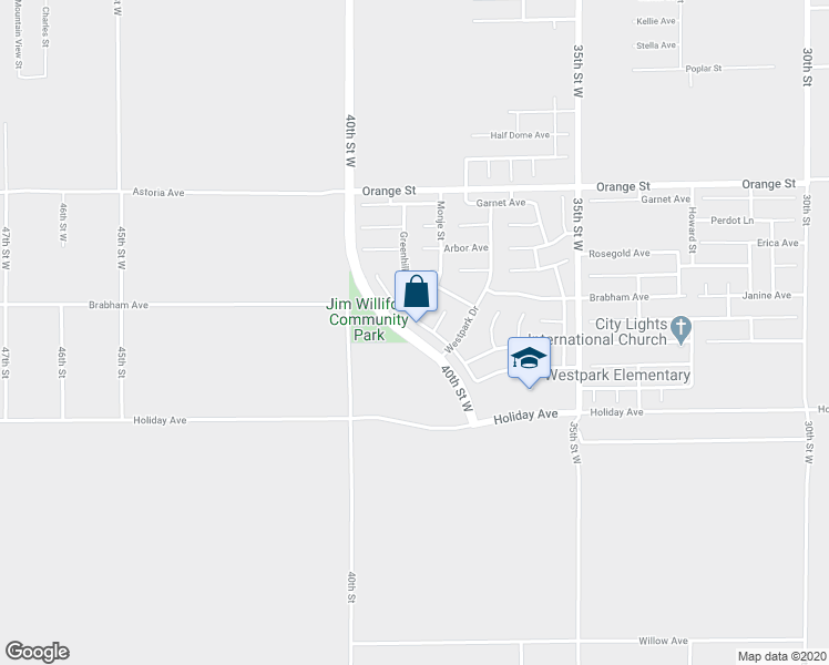 map of restaurants, bars, coffee shops, grocery stores, and more near 3816 Bottlebrush Street in Rosamond