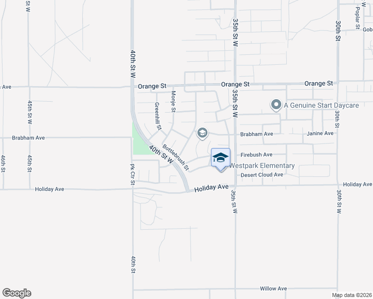 map of restaurants, bars, coffee shops, grocery stores, and more near 2136 Westpark Drive in Rosamond