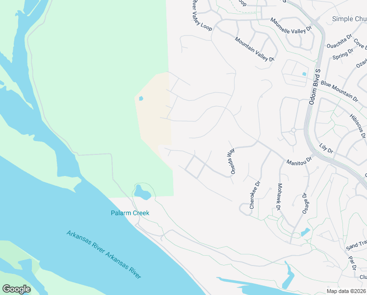 map of restaurants, bars, coffee shops, grocery stores, and more near 154 Oneida Way in Maumelle
