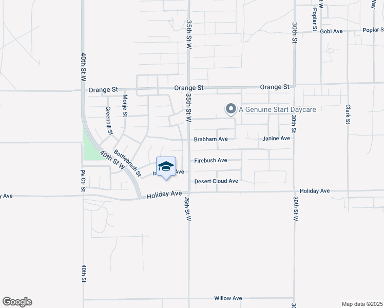 map of restaurants, bars, coffee shops, grocery stores, and more near 3456 Summer Breeze Avenue in Rosamond