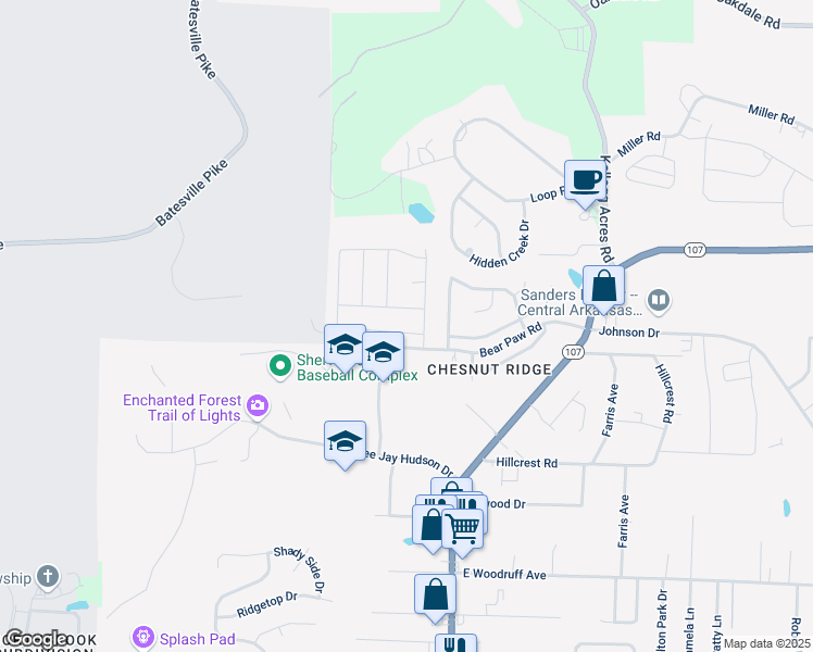 map of restaurants, bars, coffee shops, grocery stores, and more near 11016 Denton Road in Sherwood