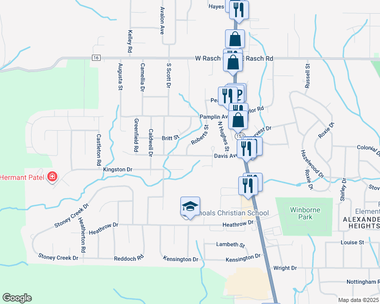 map of restaurants, bars, coffee shops, grocery stores, and more near 228 Davis Avenue in Florence