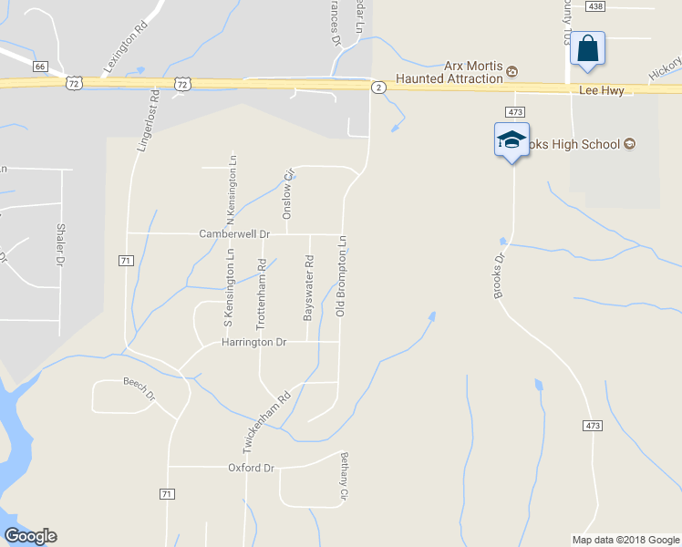 map of restaurants, bars, coffee shops, grocery stores, and more near 1660 Old Brompton Lane in Killen