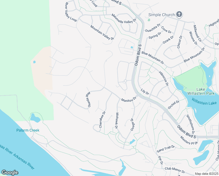 map of restaurants, bars, coffee shops, grocery stores, and more near 126 Manitou Drive in Maumelle