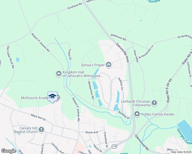 map of restaurants, bars, coffee shops, grocery stores, and more near 201 Buckingham Road in Easley