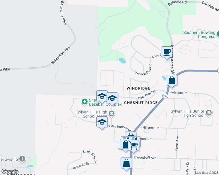 map of restaurants, bars, coffee shops, grocery stores, and more near 11201 Bock Road in Sherwood