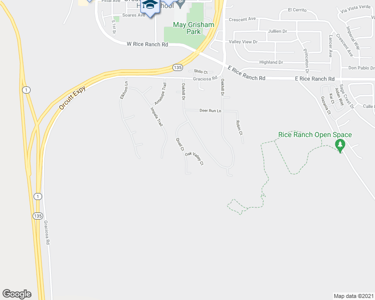 map of restaurants, bars, coffee shops, grocery stores, and more near 5994 Quail Court in Santa Maria