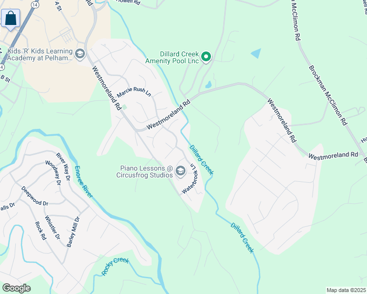 map of restaurants, bars, coffee shops, grocery stores, and more near 711 Waterbrook Lane in Greer