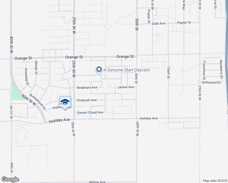 map of restaurants, bars, coffee shops, grocery stores, and more near 3145 Summer Breeze Avenue in Rosamond