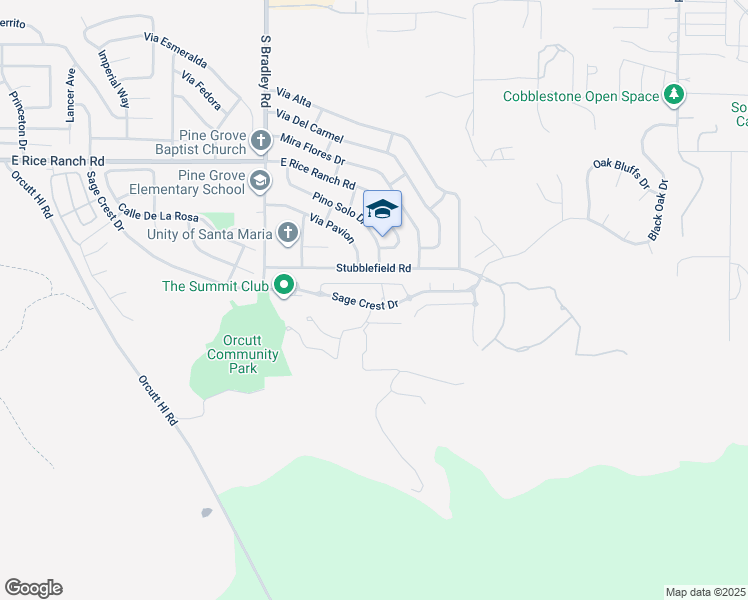 map of restaurants, bars, coffee shops, grocery stores, and more near 5829 Thyme Place in Orcutt