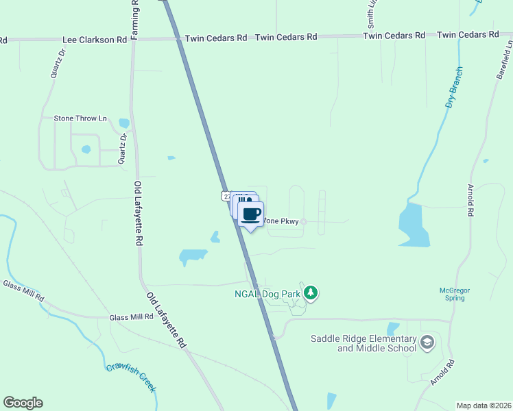 map of restaurants, bars, coffee shops, grocery stores, and more near 25 Fieldstone Commons in Rock Spring
