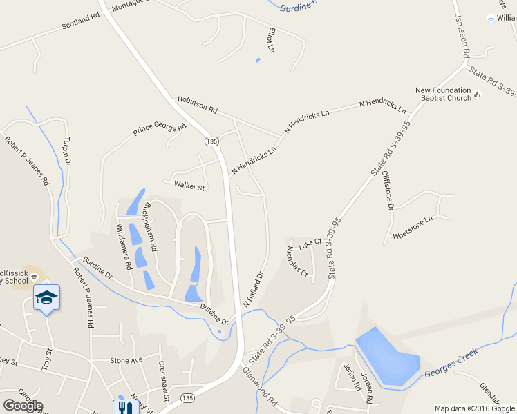 map of restaurants, bars, coffee shops, grocery stores, and more near 201 North Ballard Drive in Easley