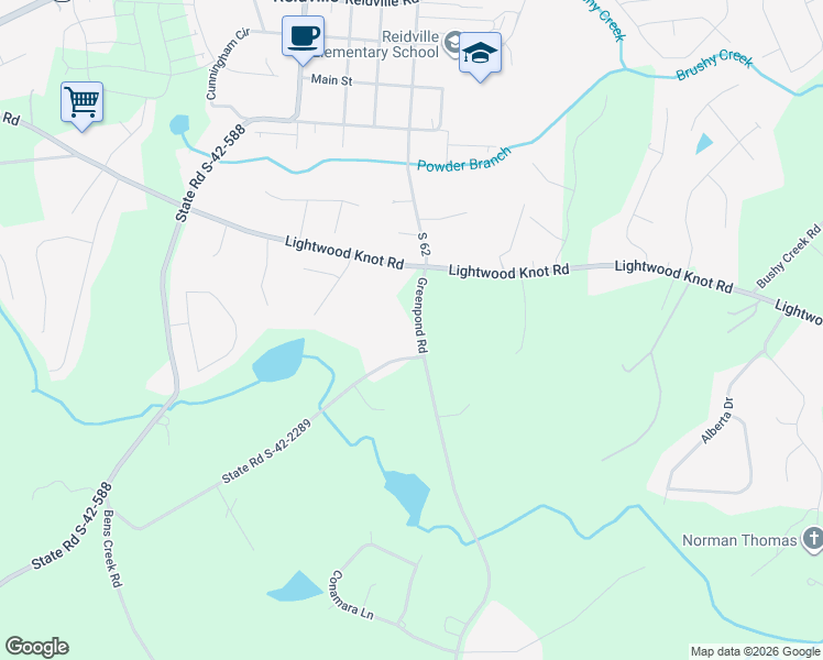map of restaurants, bars, coffee shops, grocery stores, and more near 4015 Greenpond Rd in Woodruff