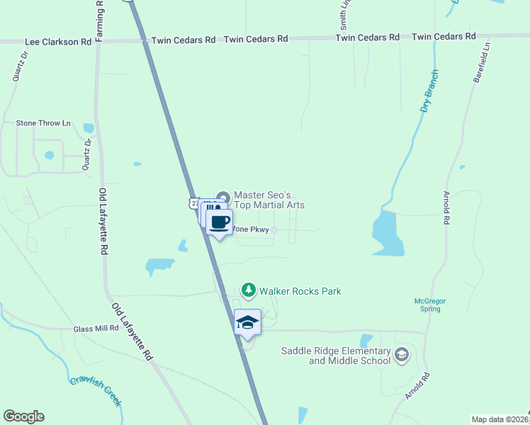 map of restaurants, bars, coffee shops, grocery stores, and more near 46 Hunting Ridge Circle in Rock Spring