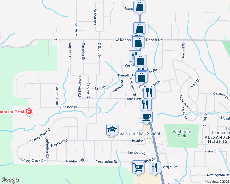 map of restaurants, bars, coffee shops, grocery stores, and more near 228-298 Davis Ave in Florence