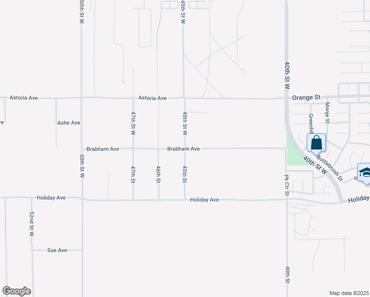 map of restaurants, bars, coffee shops, grocery stores, and more near Brabham Avenue in Rosamond