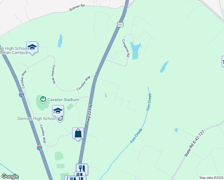 map of restaurants, bars, coffee shops, grocery stores, and more near 477 South Timms Creek Avenue in Roebuck