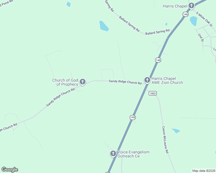 map of restaurants, bars, coffee shops, grocery stores, and more near 347 Sandy Ridge Church Road in Morven