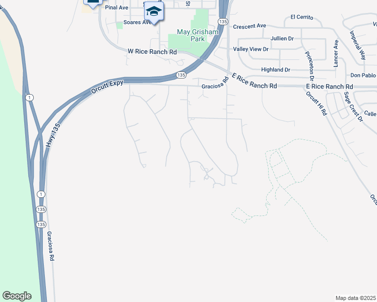 map of restaurants, bars, coffee shops, grocery stores, and more near 5994 Quail Court in Santa Maria