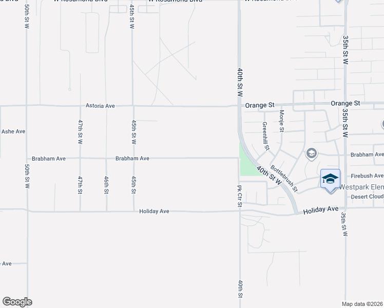 map of restaurants, bars, coffee shops, grocery stores, and more near Brabham Avenue in Rosamond