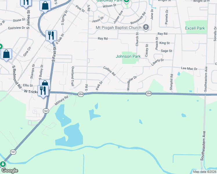 map of restaurants, bars, coffee shops, grocery stores, and more near 208 Military Road in Jacksonville