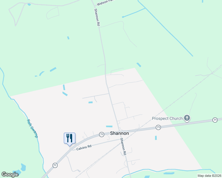 map of restaurants, bars, coffee shops, grocery stores, and more near 10956-11048 Shannon Road in Shannon