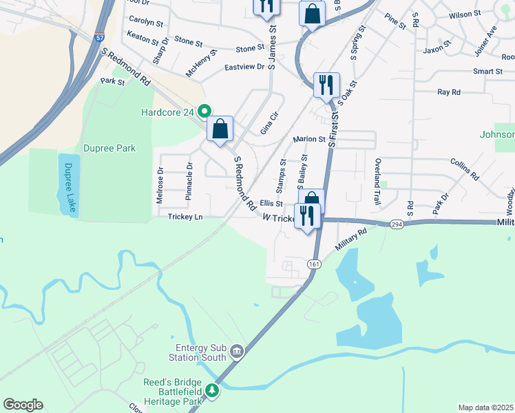 map of restaurants, bars, coffee shops, grocery stores, and more near 811 West Trickey Lane in Jacksonville