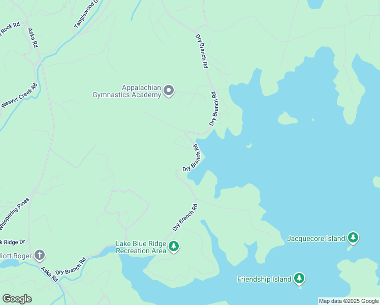map of restaurants, bars, coffee shops, grocery stores, and more near 61 Woodstock Drive in Blue Ridge