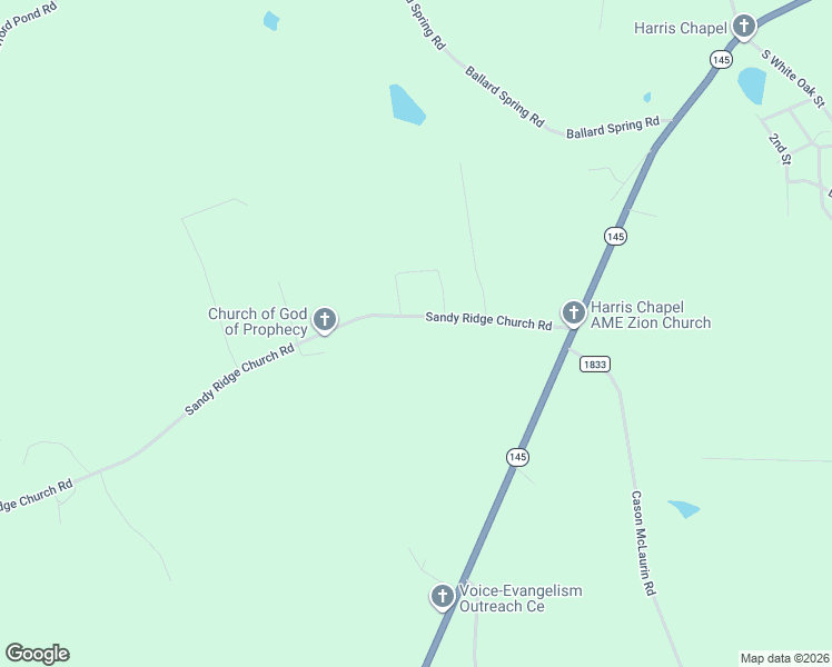 map of restaurants, bars, coffee shops, grocery stores, and more near 347 Sandy Ridge Church Road in Morven